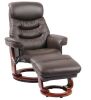 BenchMaster Newport 30" Wide Swivel Recliner and Slanted Ottoman in Kona Brown New in Box $899
