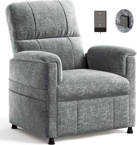 Amada Power Recliner Chair for Adults, Electric Recliner, Thick Seat Cushion, Chenille, Living Room & Bedroom, Gray New $499
