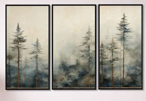 Millwood Pines Minimalism Winter Pine Forest - Forest Canvas Wall Art Set New in Box $299