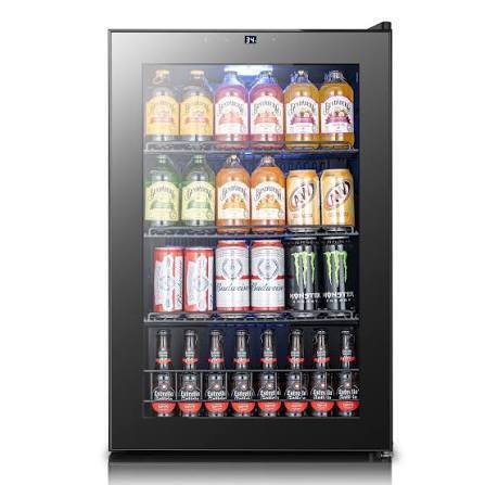 Yeego Freestanding Mini Beverage Fridge, 155 Cans, Glass Door, Beverage Refrigerator Cooler for Home Office - Black Model: QQ-YG-BSJC130-25US New in Box $599