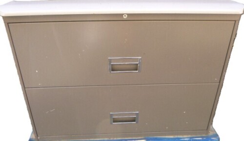 Haworth 2 Drawer Lateral File Cabinet with Worktop