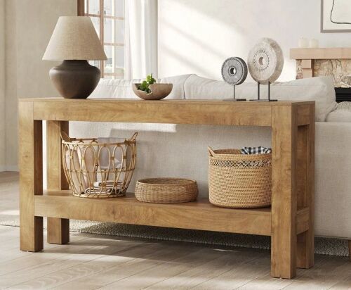 Tribesigns 63" Console Table, Farmhouse 2-Tier Entryway Table Sofa Table New in Box $499