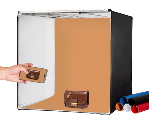 VEVOR Photo Studio Light Box, 32" x 32", 5600K Professional Photo Shooting Tent Kit with 210 LED Lights 5 Backdrops Power Adapter Soft Light Cloth Corner Pieces, High CRI &ge; 95 for Product Photography New In Box $199