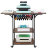 VEVOR Heat Press Table, 3 Tier Movable Heat Press Stand, Foldable Heat Transfer Machine Stand with Wheels and Vinyl Roll Holder, Rolling Metal Workbench for Sublimation Transfer Machine, Brown New In Box $199