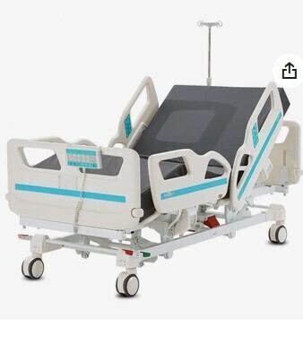 VEVOR Premium 5 Function Full Electric Hospital Bed, ICU Electric Medical Bed with Cardiac Chair Position, Trendelenburg & Reverse Trendelenburg, 5-Inch Locking Casters for Home Hospital Use, 550LBS New in Box $3999