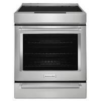 KitchenAid - 30 in. Wide 4 burner 6.4 cu. ft. Self-Cleaning Slide-In Dual Fuel Convection Range - Stainless Steel New $4999