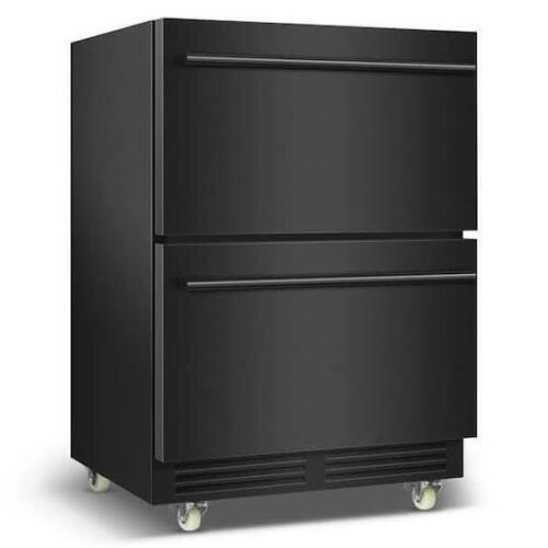 Nipus 23.42 in. 250 Plus Cans Single Zone 2-Drawer Built-in Beverage Cooler with 2-Swivel Casters in Stainless Steel New Floor Model On Working $1299