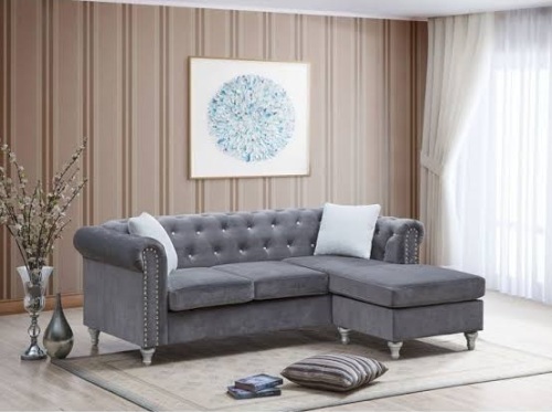 Glory Furniture G860 Sofa Chaise in Gray G860B-SCH (3 Boxes) New in Box $1999