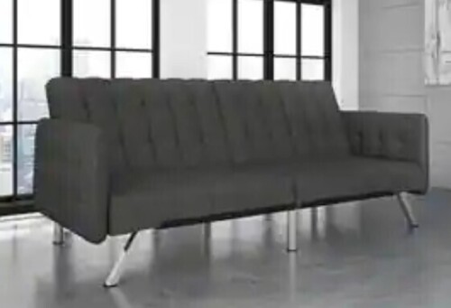 DHP Emily Convertible Futon Sofa Sleeper in Gray Linen New in Box $699