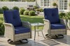 Latitude Run 2-Person Patio Conversation Set With Rocking Swivel Chairs And Tempered-Glass Table New in Box $699