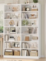 Ebern Designs Beetner 84"H X 46"W Double Wide Standard Bookcase, 7-Tier Open Bookcase, 14-Cube Storage Shelf New in Box $699