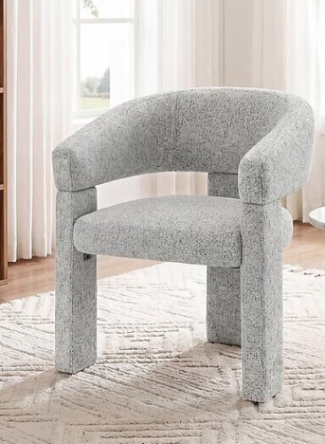 George Oliver Upholstered Barrel Accent Arm Chair in Light Grey New in Box $499
