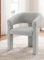 George Oliver Upholstered Barrel Accent Arm Chair in Light Grey New in Box $499