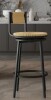 English Elm Creamy Hand Woven Paper Rope Swivel Barstools Set of 2 with Black Steel Frame for Kitchen - Honey New in Box $399