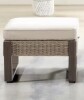 Wicker King Rattan Ottoman New in Box $299