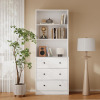 TUSY 71'' Wood Bookshelf with 3 Drawers in White New in Box $399