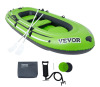 VEVOR Inflatable Boat, 3-Person Inflatable Fishing Boat, Strong PVC Portable Boat Raft Kayak, 45.6" Aluminum Oars, High-Output Pump, Fishing Rod Holders, and 2 Seats, 1100 lb Capacity for Adults, Kids New In Box $499