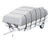 VEVOR Pontoon Boat Cover, 19'-20' Waterproof Trailerable Pontoon Cover, 800D Marine Grade PU Oxford Fabric, with Motor Cover, 16 Windproof Buckle Straps, Fits for 19'-20'L, Beam Width to 96", Grey New In Box $299