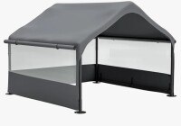 Ebern Designs 4' X 4' X 3.3' Gray Extra Large Outdoor Dog House Tent With 3-sided Mesh Windows, Breathable Sun Rain Cover Pet Shelter With Canopy And Ground Stakes For Dogs, Cats, Livestock New In Box $199
