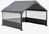 Ebern Designs 4' X 4' X 3.3' Gray Extra Large Outdoor Dog House Tent With 3-sided Mesh Windows, Breathable Sun Rain Cover Pet Shelter With Canopy And Ground Stakes For Dogs, Cats, Livestock New In Box $199