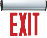 RP Lighting 13-Inch Red LED Single Face Edge-Lit Exit Sign with White Housing, White, Clear New In Box $299