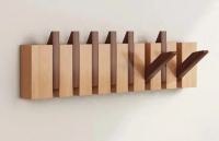 Rebrilliant Beech Paint- Wall Mounted Coat RackHooks Piano Key Hangers Natural Solid Wood Hanger for Closet, Kitchen, Bedroom, Bathroom, Entryway New In Box $99