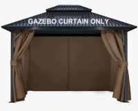 Masyardi 4-Panel Outdoor Gazebo Curtains, 82.7" H x 144" W144" D $199