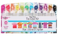 Tulip One Step Tie Dye Kit: Super Big 12 Colors 12 Dye Bottles, Vibrant Colors, Gloves, Rubber Bands, Surface Cover, Project Guide, Permanent Fabric Dye New In Box Assorted