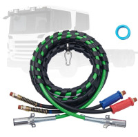 VEVOR 15FT Semi Truck Air Lines Kit, 3-in-1 Air Hoses & ABS Power Line for Semi Truck Trailer Tractor, 7-Way Plug Electrical Cord Cable and Rubber Air Lines Hose Assembly Kit with Hook & Teflon Tape New In Box $199