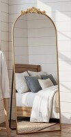 Astoria Grand 21" x 64" Vintage Arched Full Length Floor Mirror, Ornate Carved Framed Full Body Mirror, Freestanding, Leaning & Wall Mounted for Bedroom & Entryway Decor New In Box $299