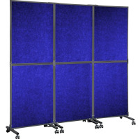 VEVOR Acoustic Room Divider 72" x 66" Office Partition Panel 3 Pack Office Divider Wall Navy Blue Office Dividers Partition Wall Polyester & 45 Steel Cubicle Wall Reduce Noise and Visual Distractions New In Box $399