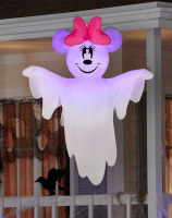 Disney Airblown Inflatable Hanging Minnie Mouse Disney, 4 ft Tall, White / Outsunny 7.5 ft. LED Haunted Tree With Owl, Ghost, and Pumpkins Halloween Inflatable New In Box Assorted $99
