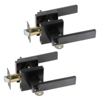 VEVOR Entry Lever Door Handle, 2 Packs Black Entry Knob, Lock and Key Locking Lever Set, Contemporary Square Door Lever, Reversible for Right and Left Sided Doors, 45&deg; Rotation to Open, for Front Door New In Box $89
