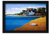 Max Hayslette East Bay Marina Premium Giclee Print with Frame, 44" x 56" New Floor Model Prepriced $299