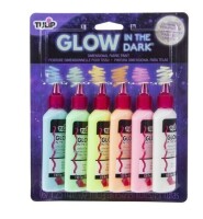 Tulip Glow in the Dark 6ct 1.25 fl oz Dimensional Fabric Paint / Tulip Dimensional Fabric Paint Set - Iridescent, Pastels, 6ct / Assorted New In Box