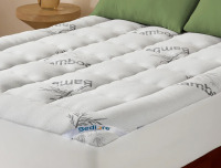 BEDLORE&reg; Rayon From Bamboo King Size Mattress Topper, Plush Pillow Top Mattress Pad with 6-18'' Deep Pocket, Soft Bed Topper for Back Pain Relief $199