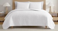 Swift Home Crinkle Washed 3-Piece King Size Microfiber Quilt Set - Ultra-Soft, Versatile, Classic, Timeless - All-Seasonal, Durable, Easy Care New In Box $199