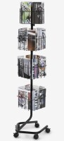 VEVOR Brochure Display Rack, 4-Tier 32 Pockets Rotating Magazine Literature Display Stand for Postcards, 360&deg; Spinning Greeting Cards Rack with 5 Wheels (2 Lockable) for Shop Exhibitions Office New In Box $199