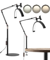 VEVOR Half Moon Light for Esthetician, 2 in 1 LED Floor Or Desk Lamp Lash Light for Eyelash Extensions, Arched Eyelash Lamp with Phone Holder, Remote Control, for Beauty, Skincare, Eyebrows, Tattoo New In Box $199