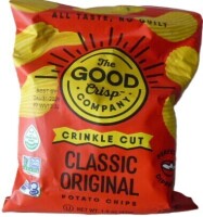 The Good Crisp Company Classic Original Crinkle Cut Potato Chips, 1.5 oz / Cheddar Cheese Balls, .5 oz New Assorted Best by 12/2026