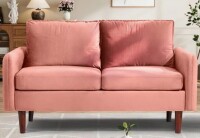 Mercer41 Hessville Sofa 56.3" Velvet Round Arm Apartment Loveseat New in Box $599