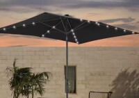 JOYESERY 6 ft. x 9 ft. Rectangular Market Umbrella Solar LED with Tilt Function Patio Market Umbrella in Black New In Box $299