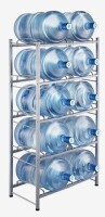 VEVOR 5 Tiers Water Jug Holder, 5 Gallon Water Bottle Holder, Double Row Water Bottle Rack for 10 Bottles, Heavy Duty Water Jug Rack for Kitchen, Office, Living Room, Silver Gray New In Box $99