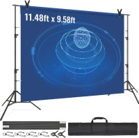 VEVOR 12 x 10 ft Heavy Duty Backdrop Stand, Height Adjustable Photography Backdrop Stand, Background Support System with 6 Clamps and A Carry Bag, for Party, Wedding, Display, Photo New In Box $299