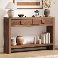 Millwood Pines 47.3" Wood Console Table With 2 Drawers, Sofa Table For Hallway, Entryway, Living Room New Open Box $299