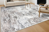 Bungalow Rose 8'x 10' Machine Washable Area Rug Abstract Rugs with Non-Slip Backing for Bedroom Living Room $299