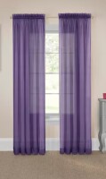 Eclipse Victoria Purple Solid Polyester 59" x 95" Sheer Pair Rod Pocket Curtain Panel Pair New $79