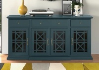 Walker Edison Saugeries Fretwork Detailed Glass Door Sideboard New in Box $1499