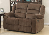 AC Pacific Bill Collection Contemporary Dual Reclining Loveseat, Brown New In Box $799