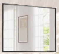 Aok Garden 36 in x 48 in Modern Aluminum Framed Bathroom Mirror in Black with Beveled Edge and Tempered Glass New In Box $499